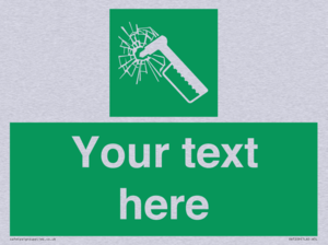 Custom sign safe condition emergency hammer